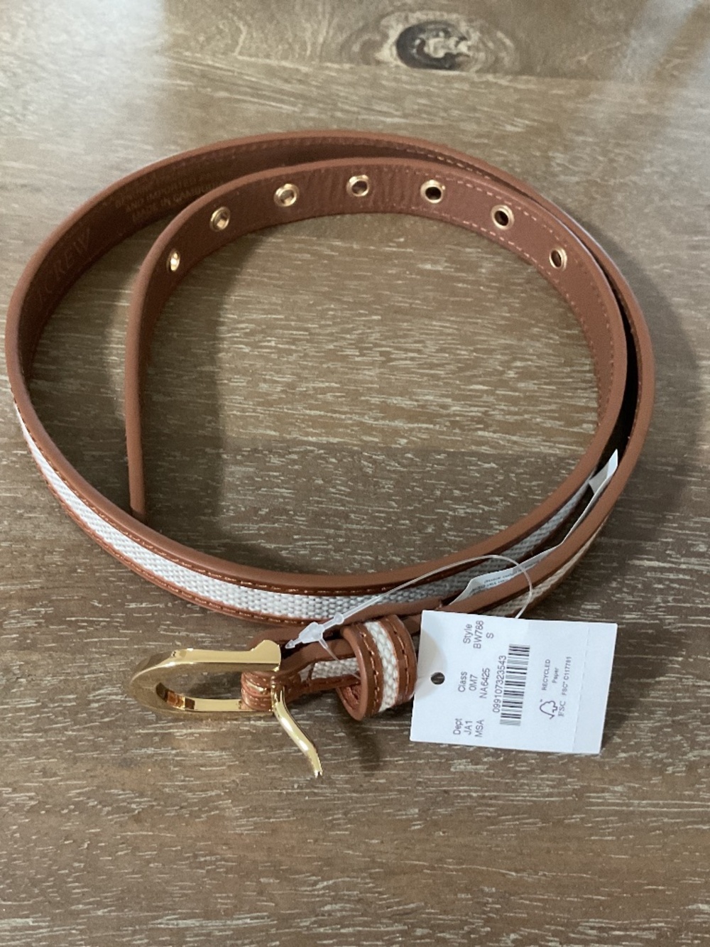 New with tags Jcrew belt with leather trim